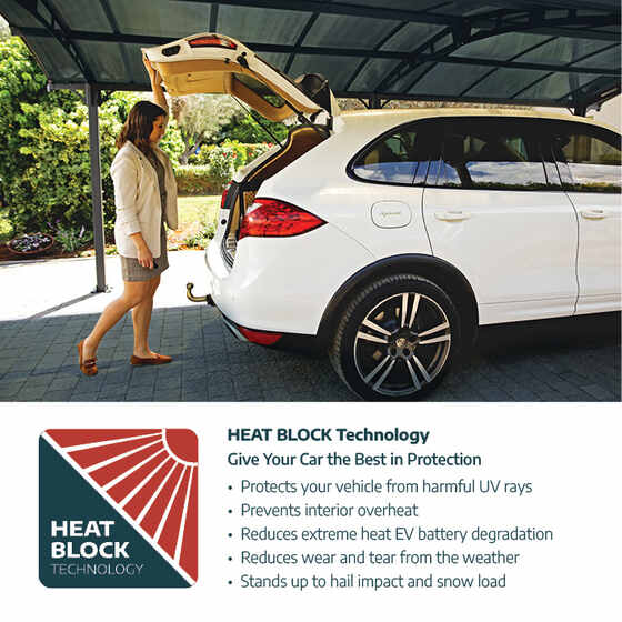 Palram 12x42 Arcadia 10600 Carport Kit Gray (HG9123)